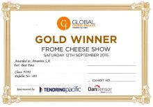 'BEST FETA' ΧΡΥΣΟ ΒΡΑΒΕΙΟ ΓΙΑ ΤΗ ΦΕΤΑ ΠΟΠ ΣΤΑ Global  Cheese  Awards  2015  (FROME, ΑΓΓΛΙΑ)