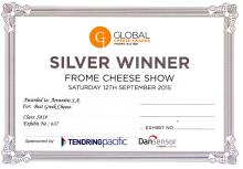 ΑΡΓΥΡΟ ΒΡΑΒΕΙΟ ΓΙΑ ΤΗ ΒΑΡΕΛΙΣΙΑ ΦΕΤΑ ΠΟΠ ΣΤΑ Global  Cheese  Awards  2015  (FROME, ΑΓΓΛΙΑ)