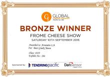 ΧΑΛΚΙΝΟ ΒΡΑΒΕΙΟ ΓΙΑ ΤΗ ΦΕΤΑ ΠΟΠ ΤΣΑΝΤΙΛΑΣ ΣΤΑ Global  Cheese  Awards  2016  (FROME, ΑΓΓΛΙΑ)